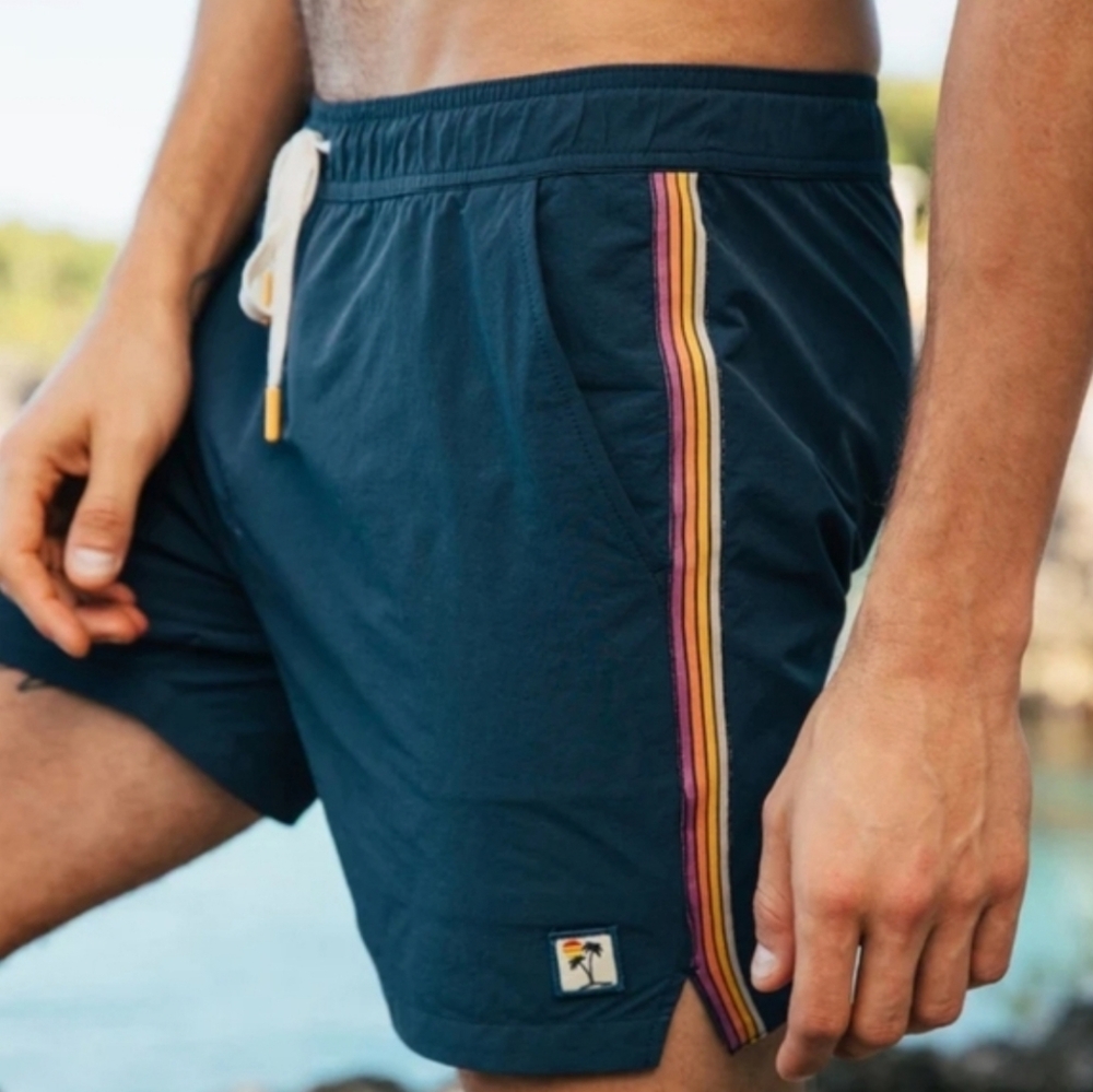 Marine Layer Men’s Swim Trunks - 6" Mood Indigo Sunset Stripe - Small